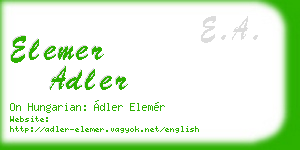 elemer adler business card